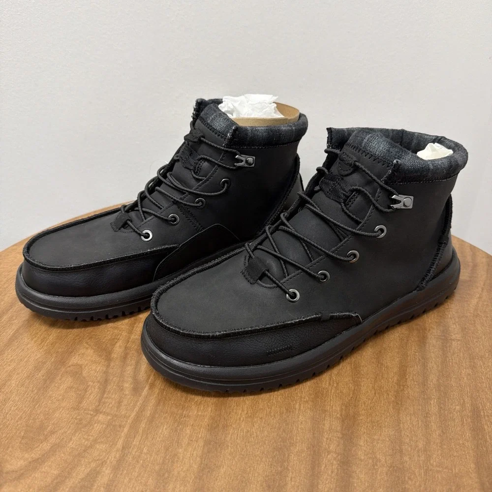 Hey‎ Dude Mens Bradley Classic Black Boots Shoes Size 10 Comfortable Lightweight